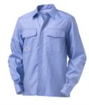 Long-sleeved multipro shirt, two pockets, contrasting stitching, light blue, certified EN 1149-5, EN 13034, EN 11612:2009
 SI25CM0202.BLU