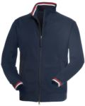 long zip sweatshirt in blue color in cotton and elastane customizable with logo  PAMAVERICK.BLU