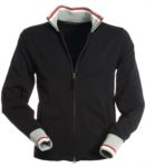 long zip sweatshirt in Black color in cotton and elastane customizable with logo  PAMAVERICK.NE