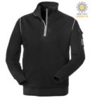 Black short-zip work sweatshirt with wolf neck  JR987104.NE