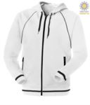 long zip sweatshirt with Grey hood in polyester and cotton JR988601.BI
