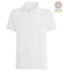 Short sleeve polo shirt with ribbed cotton sleeve bottoms. Color white X-CPU409.001