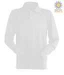 Long sleeved polo shirt 100% combed cotton, color white X-CPU414.ASH