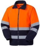 High visibility fleece with double reflective band to the waist, closure with veltre, certified EN 20471. Colour orange/blue ROHH139.AR