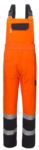 Two-tone high visibility bibs, with central pocket on the bib, adjustable shoulder straps, double band at the bottom of the leg, certified EN 20471, colour orangeand blue. ROA50130.AR