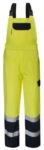 Two-tone high visibility bibs, with central pocket on the bib, adjustable shoulder straps, double band at the bottom of the leg, certified EN 20471, colour yellow and blue. ROA50130.GI