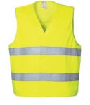 High visibility vest with double reflective band to the waist, closure with veltre, certified EN 20471. Colour Yellow ROA10519.GI