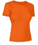 Women short sleeved T-Shirt, collar in the same fabric as the jersey, color royal blue X-CTW012.230