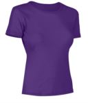 Women short sleeved T-Shirt, collar in the same fabric as the jersey, color royal blue X-CTW012.350
