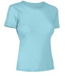 Women short sleeved T-Shirt, collar in the same fabric as the jersey, color royal blue X-CTW012.440
