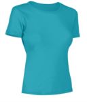 Women short sleeved T-Shirt, collar in the same fabric as the jersey, color royal blue X-CTW012.442