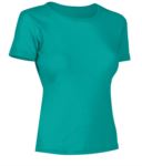 Women short sleeved T-Shirt, collar in the same fabric as the jersey, color royal blue X-CTW012.733