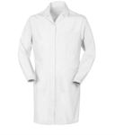 women model work gown with covered buttons white ROA62307.BI