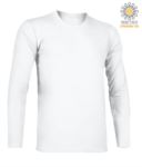 T-Shirt with long sleeves, crew neck, 100% Cotton, colour white X-CTU003.001