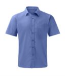 men shirt short sleeve color blue 100% cotton X-937M.BLU