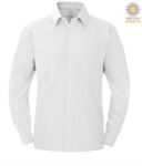 men long sleeved shirt in white polyester and cotton X-RJ936M.BI