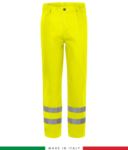 Multipro trousers, welt pockets and two back pockets, double band at hem, Made in Italy, certified EN 20471, EN 11611, EN 1149-5, EN 13034, CEI EN 61482-1-2:2008, EN 11612:2009, colour yellow  RU401HVT06.GI