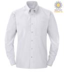 men long sleeved shirt in Oxford Blue polyester and cotton X-F65114.BI