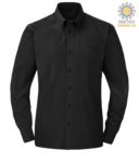 men long sleeved shirt in Blue polyester and cotton X-F65114.NE