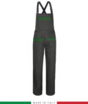 Two tone dungarees. Possibility of personalized production. Made in Italy. Multipockets. Color: grey/black RUBICOLOR.SAL.GRVEBR