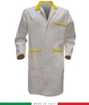 men gowns for professional use 100% cotton color White/Yellow RUBICOLOR.CAM.BIG
