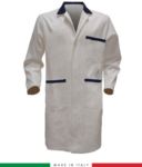 men gowns for professional use 100% cotton color White/Light Blue RUBICOLOR.CAM.BIBL