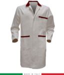 men gowns for professional use 100% cotton color White/Orange RUBICOLOR.CAM.BIR