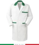 men gowns for professional use 100% cotton color White/Green RUBICOLOR.CAM.BIVEBR
