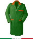 men work gown 100% cotton massaua green/red RUBICOLOR.CAM.VEBRA