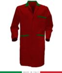 red/green cotton men work gown RUBICOLOR.CAM.ROVEBR