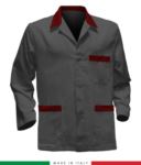 grey work jacket, made in Italy, 100% cotton massaua with two pockets RUBICOLOR.GIA.GRR