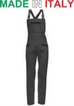 Two tone dungarees. Possibility of personalized production. Made in Italy. Multipockets. Color: grey/black RUBICOLOR.SAL.GRN