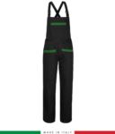 Two tone dungarees. Possibility of personalized production. Made in Italy. Multipockets. Color: black/red RUBICOLOR.SAL.NEVEB