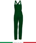 Two tone dungarees. Possibility of personalized production. Made in Italy. Multipockets. Color: bottle green/royal blue
 RUBICOLOR.SAL.VEB