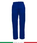 Two-tone multi-pocket trousers. Made in Italy. Possibility of custom production. Color:royal blue/ bright green RUBICOLOR.PAN.AZ