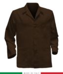 brown / Royal blue work jacket, made in Italy, 100% cotton massaua with two pockets RUBICOLOR.GIA.MA