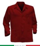 red / grey work jacket, made in Italy, 100% cotton massaua with two pockets RUBICOLOR.GIA.RO
