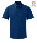 man short sleeve work uniform shirt Oxford Blue color X-F65112.BL