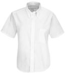white women shirt uniform button down short tip X-F65000.BI