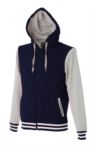 customizable long zip work sweatshirt grey and white colour JR989770.BLU
