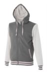 customizable long zip work sweatshirt grey and white colour JR989771.GR
