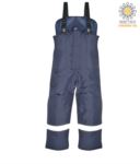 Coldstore trousers, Elastic braces, reflective tape around the legs, knee reinforcement, oversized pockets, blue colour. CE certified, EN 342:2004 POCS11.BL