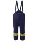 Fire pants, brettelle not detachable, elasticated waist, quick release closure, navy blue color. EN 469 certified
 POFB31.BL