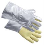 Approach gloves, palm in para-aramid, length 35 cm, silver colour, certified: EN 388, EN 407, EN 420
 POAM23