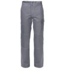 Multi pocket trousers 100% Cotton, contrasting stitching. Color: white ROA00109.GR