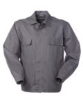 Removable cotton work jacket with pockets. Color grey ROA10109.GR