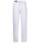 Multi pocket trousers 100% Cotton, contrasting stitching. Color: white ROA00109.BI