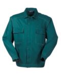 Removable cotton work jacket with pockets. Color green ROA10109.VE