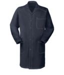 blue work coat with covered buttons and non-shrink cotton ROA60109.BL