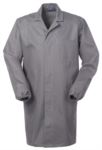 Grey work coat with covered buttons and non-shrink cotton ROA60109.GR